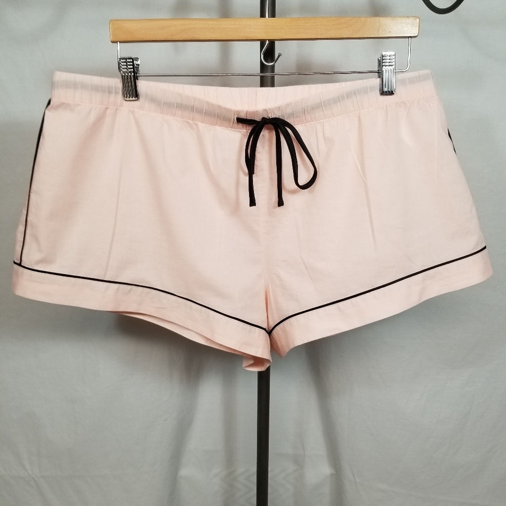 Victoria's Secret Women's Light Pink Black Piping Sleep Lounge Shorts X-Large